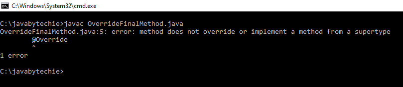 Override Final Method in Java